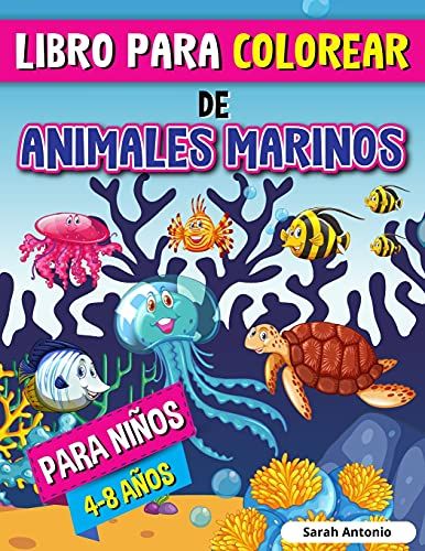 Libro Para Colorear De Animales Marinos Para Niños