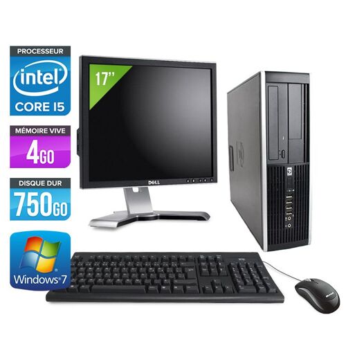 HP Elite 8300 SFF + Ecran 17'' - Intel Core i5-3470 / 3.20 GHz - RAM 4 Go - HDD 750 Go - DVDRW - GigaBit Ethernet - Windows 7 Professionnel