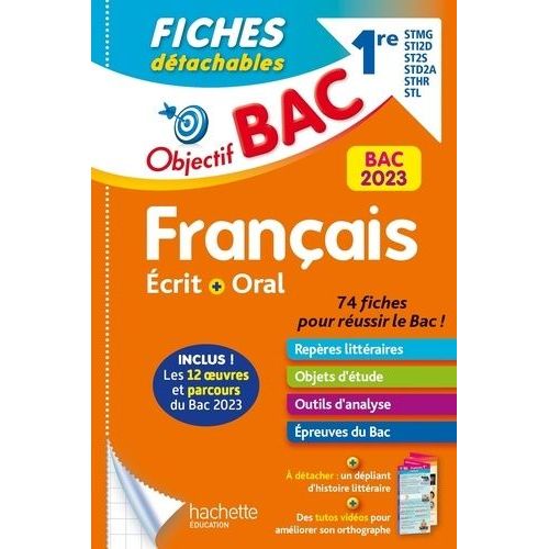 Fiches Détachables Français 1res Stmg - Sti2d - St2s - Stl - Std2a - Sthr