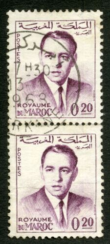 Deux Timbres Oblitérés Royaume Du Maroc, Postes, 0.20