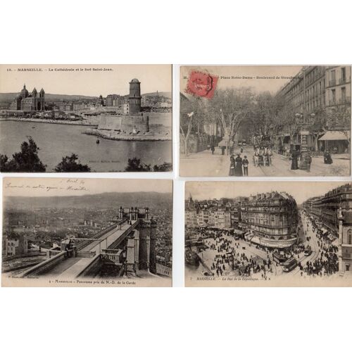 Lot De 4 Cpa Marseille Bouches-Du-Rhône.