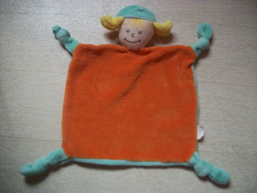 Doudou Giropharm Poupee Fille Plat Orange Et Vert
