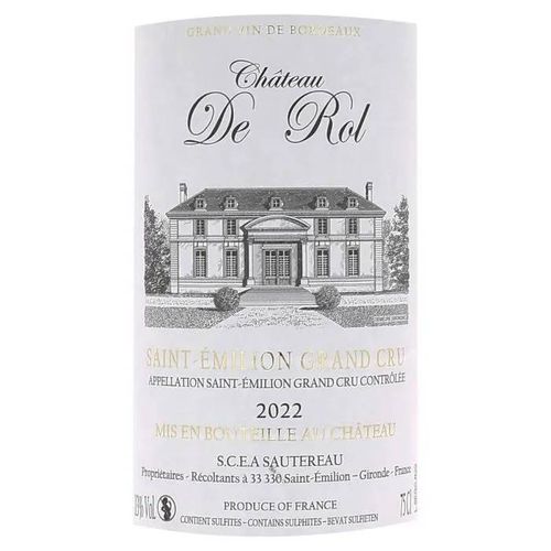 Château De Rol 2022 Saint-Emilion Grand Cru - Vin Rouge De Bordeaux