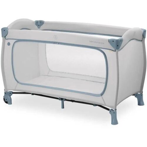 Lit De Voyage - Hauck - Sleep N Play Go Plus - 60 X 120 Cm - Dès La Naissance - Pliable - Roulettes - Dusty Bleu