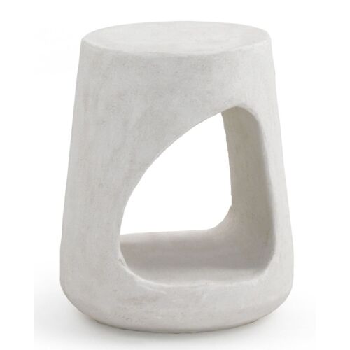 Table D'appoint En Polyrésine Ciment Blanc