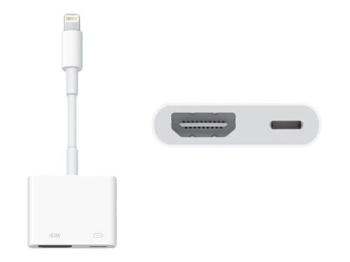 DLH DY-TU3180W - Adaptateur Lightning vers HDMI - Lightning mâle pour HDMI, Apple Lightning (alimentation uniquement) femelle - 10.5 cm - blanc