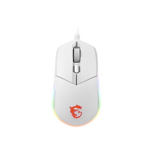MSI Clutch GM11 - Souris - droitiers et gauchers - optique - 6 boutons - filaire - USB - blanc