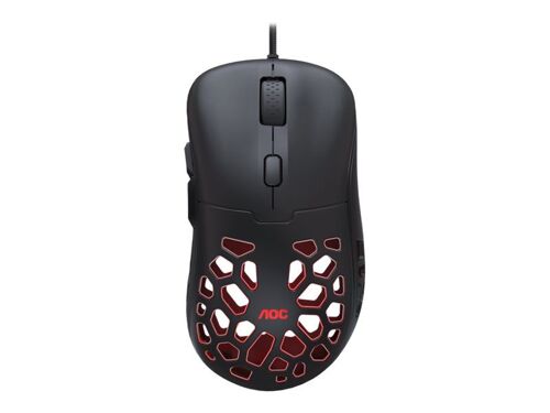 AOC Gaming GM510B - Souris - ergonomique - pour droitiers - optique - 6 boutons - filaire - USB 2.0