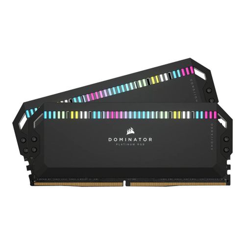 CORSAIR Dominator Platinum RGB - DDR5 - kit - 32 Go: 2 x 16 Go - DIMM 288 broches - 5200 MT/s / PC5-41600 - CL40 - 1.25 V - mémoire sans tampon - non ECC - noir