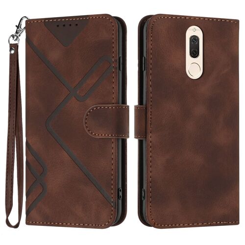 Coque Pour Huawei Mate 10 Lite,Etui En Cuir Pu Portefeuille Magnétique Coque Pour Huawei Mate 10 Lite,Antichoc Housse De Protection Avec Fente Carte Und Flip Béquille,Marron