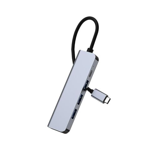 Station d'accueil USB C, Hub 5-en-1 Type C, avec -Compatible, PD100W, 3 Adaptateur multi-ports USB pour ordinateurs portables, téléphones