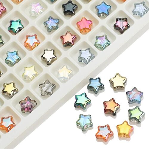 200 Pcs 8mm Étoile Perle Verre Cristal Entretoise Perles Perles Colorées Pour Bijoux Bracelet Fabrication Bricolage Artisanat Cadeaux Pour Les Filles