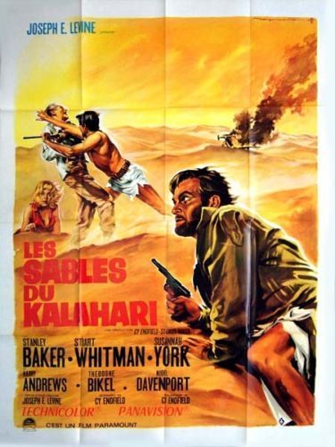 Les Sables Du Kalahari (Sands Of The Kalahari) - Véritable Affiche De Cinéma Pliée - Format 120x160 Cm - De Cy Endfield Avec Stuart Whitman, Stanley Baker, Susannah York, Harry Andrews - 1965