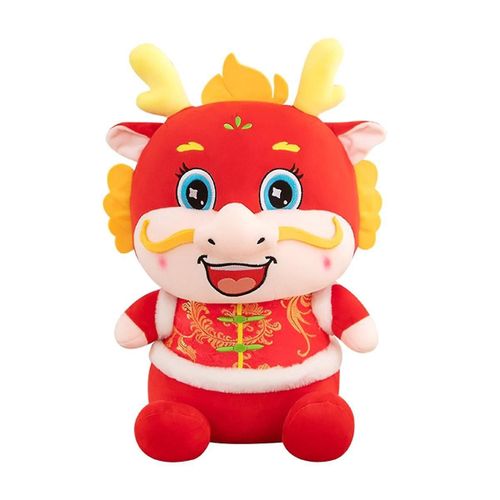 2024 Nouvel An Chinois Dragon Peluche Mascotte Dragon Poupée En Peluche Animal Zodiaque Dragon Jouet Pour Chinois