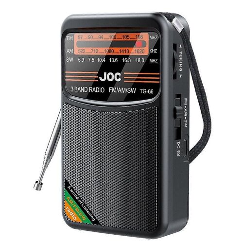 Radio de poche Mini portable Radio pleine bande Radio AM / FM / SW avec batterie rechargeable Support Écouteur MiniRadio pour vieux,A