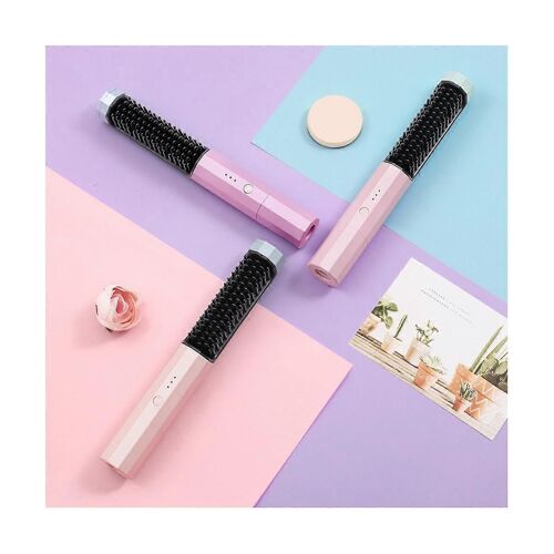 2 En 1 Bigoudi Sans Fil Et Lisseur Usb Fast Heat Cheveux Fers À Friser Peigne Redresseur Pour Salon Outils De Coiffure B
