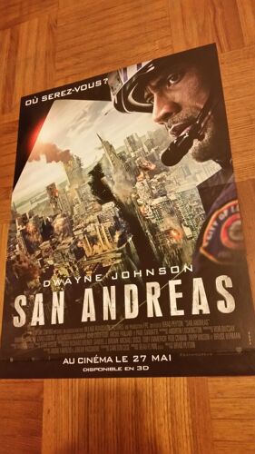 San Andreas Véritable Affiche De Cinéma Pliée De Brad Peyton Avec Dwayne Johnson, Carla Gugino, Alexandra Daddario, Ioan Gruffudd, Paul Giamatti, 40*60 2015 