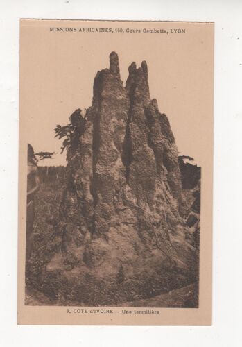 Carte Postale Cote D Ivoire Une Termitiere  Edition Mission Africaine Lyon Lescuyer 