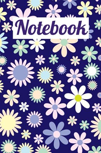 Notebook: Blue Floral Cover 6 X 9 Inches 100 Lined College Ruled Pages Soft Matte Paperback: Perfect Gift For Christmas, Birthday, Back To School And All Occasions.