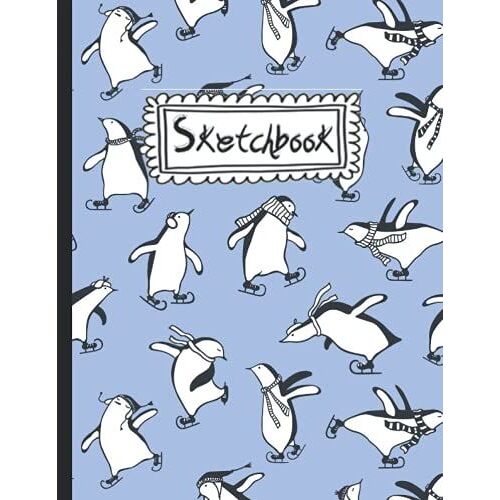 Sketchbook: Premium Penguin Cover | Size 8.5 X 11 |Blank White Pages For Painting, Drawing, Writing, Sketching And Doodling