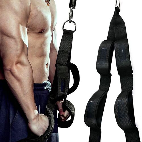 Fixation de câble avec 2 poignées,Corde de traction triceps pour les poussées,Crunches,Facepulls pour Profes