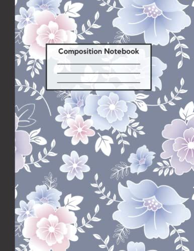 Blue Lilies 120 Page Composition Notebook (Journal) For School And Work: 8.5 X 11 (Letter) College Ruled