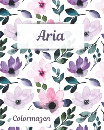 Aria: Personalised Pink And Lilac Flowers Notebook (Medium)