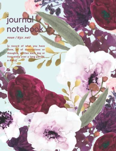 Giant Notebook | Large Floral Journal: Giant Journal Notebook | Giant Journal 500 Pages | Giant Journal Diary | 8.5x11 Thick Journal | 500 Pages Thick ... To Write In | Journal For Women Notebook