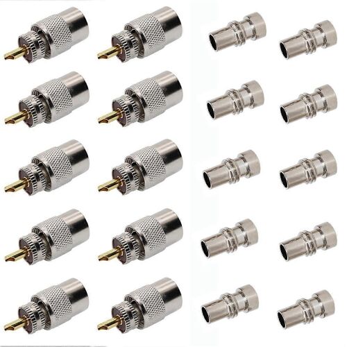 Paquet de 10 connecteurs à souder PL259 avec réducteur pour câble coaxial coaxial RG8, RG-213