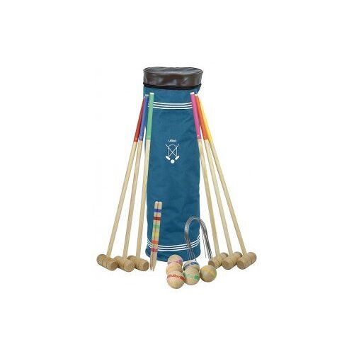 Jeu De Croquet Traditionnel En Bois Avec Sac De Transport - Maillet 80 Cm, 6 Joueurs - Plein Air Enfant, Famille - Made In France
