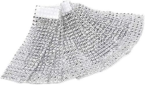 (50pcs Argent)Ronds de Serviette Table Porte-Serviettes Bague Diamant Ruban d'enroulement avec Fermeture Velcro déco pour Noël fête Mariage