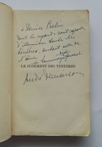 André Demaison Le Jugement Des Ténèbres Avec Un Envoi Autographe Signé 1935 Grasset