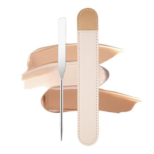 Palette De Maquillage En Acier Inoxydable Amélioré Avec Spatule, Palette De Mélange D'artiste Cosmétique, Outils De Maquillage En Métal, Assad 