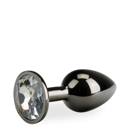 Plug Métal Bijou Anal Rosebud Gun Metal Taille S 50g