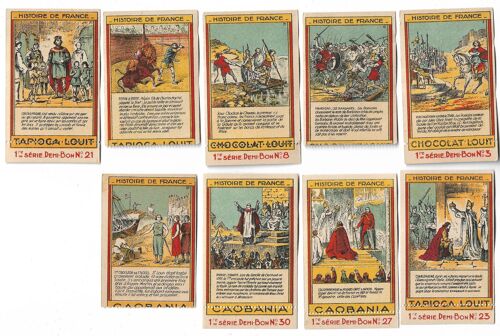 35 Chromos Histoire De France / Chocolat Louit, Tapioca Louis, Caobania / Tbe