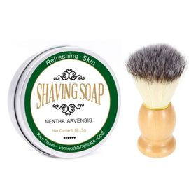 Crème De Rasage Professionnelle Pour Hommes, Savon Moussant Hydratant, Soin De Barbier E0bc, 60g 