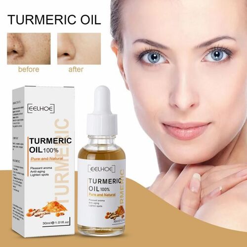 Liquide Pour Le Visage, Essence De Turmeric, Peau Naturelle, Hydratant, Nourrissant, Éclaircissant, Anti-Âge, Huile, Élimine Les Rides Et Les Taches Foncées, 30ml 