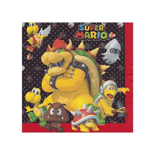 LOT 20 Serviettes en papier SUPER MARIO 33 x 33cm - Amscan