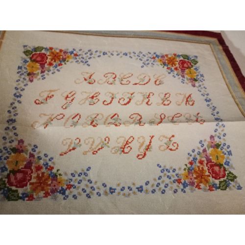 Grille Point De Croix Compté Abécédaire Myosotis