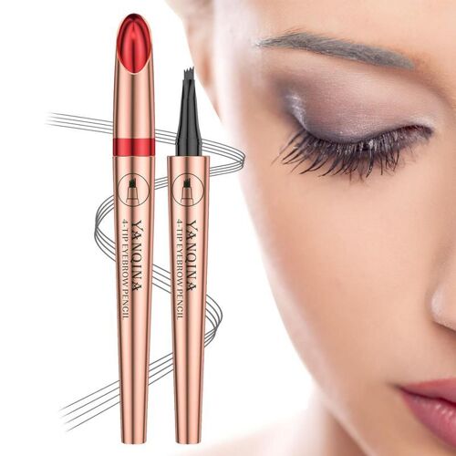 Stylo À Sourcils Liquide Anti-Transpiration, Maquillage Polyvalent, 4 Points, Pour Une Coupe Naturelle