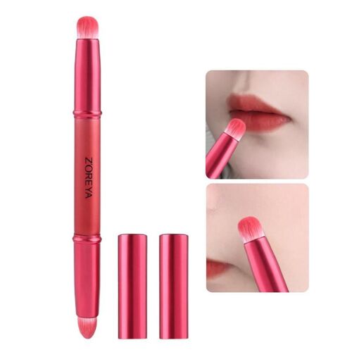 Pinceau Correcteur À Double Extrémité, Brosse À Lèvres À Pointe Ronde, Rouge À Lèvres Brillant Avec Couvercle, Pinceaux De Maquillage Professionnels Pour Les Yeux 