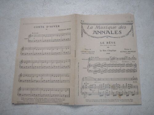 Partitions : Le Rêve. Les Pleurs. Conte D'hiver. La Musique Des Annales N°  40 