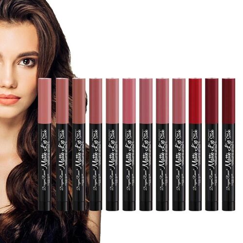 Rouge À Lèvres Mat Imperméable, Couleur Très Pigmentée Et Crémeuse, Disponible En 12 Couleurs 