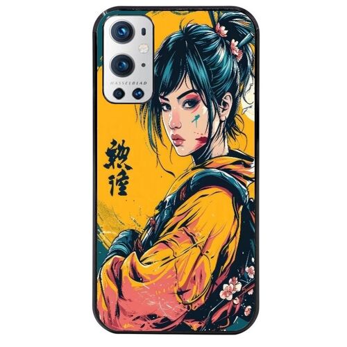 Coque Noire Pour Oneplus 9 Pro Anime Girl Samourai