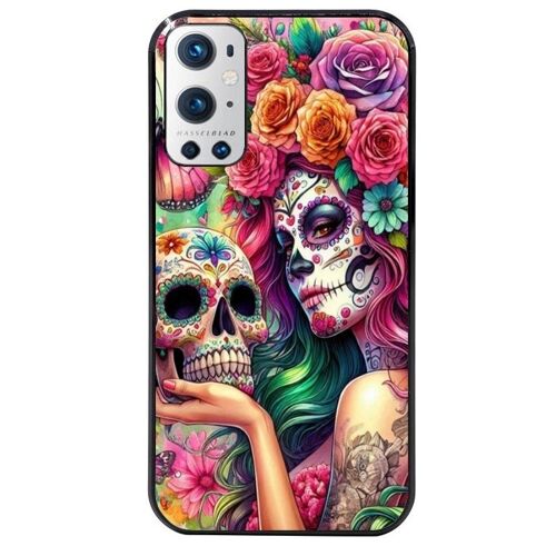 Coque Noire Pour Oneplus 9 Pro Tete De Mort Calavera Skull