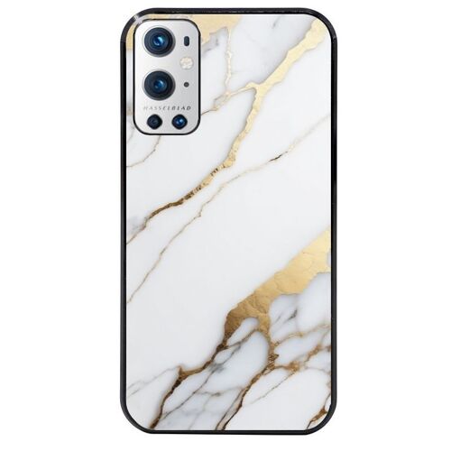 Coque Noire Pour Oneplus 9 Pro Marbre Blanc