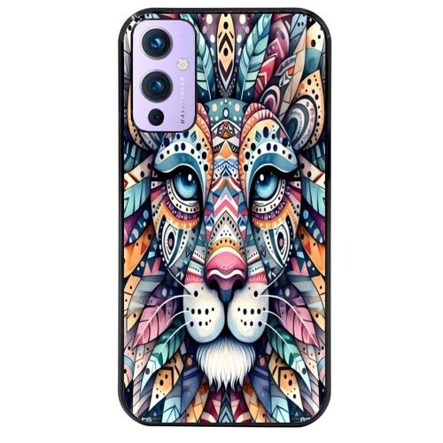 Coque Noire Pour Oneplus 9 Lion Mandala