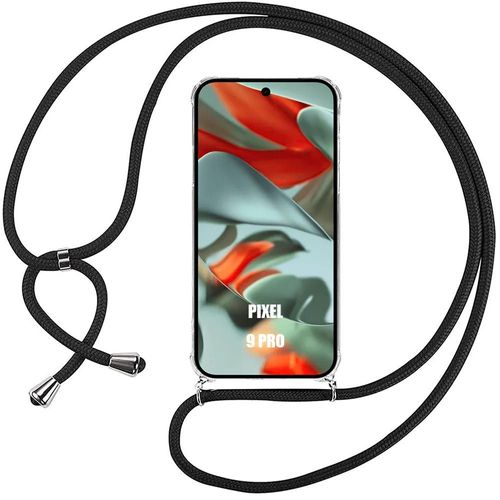 Coque Collier Cordon Pour Google Pixel 9 Pro - Tpu Renforcé Anti-Rayures Avec Cordon Noir - E.F.Connection