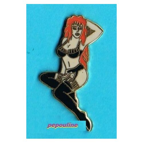 8722 // Pin's : Pin-Up  Playmate  I.T.P.C.  Lingerie Sexy  Noire . (500 Exemplaires)