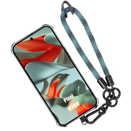 Coque Silicone Pour Google Pixel 9 Pro Avec Dragonne Amovible Bleu, Coque Antichoc Anti-Rayures - E.F.Connection